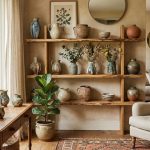 intérieur décoré avec vases en céramique artisanale